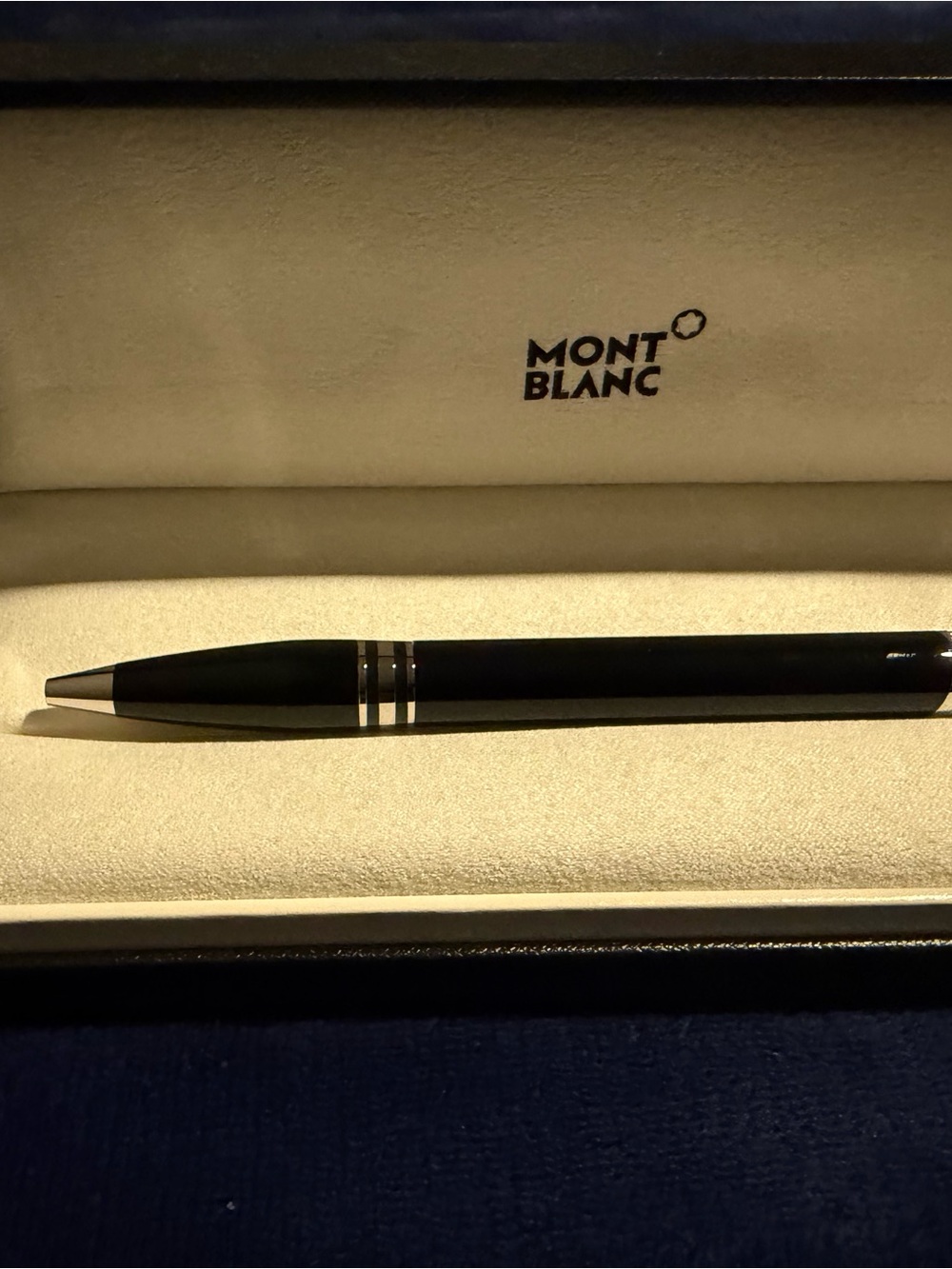 Montblanc Black Ballpoint Pen with Silver Trim